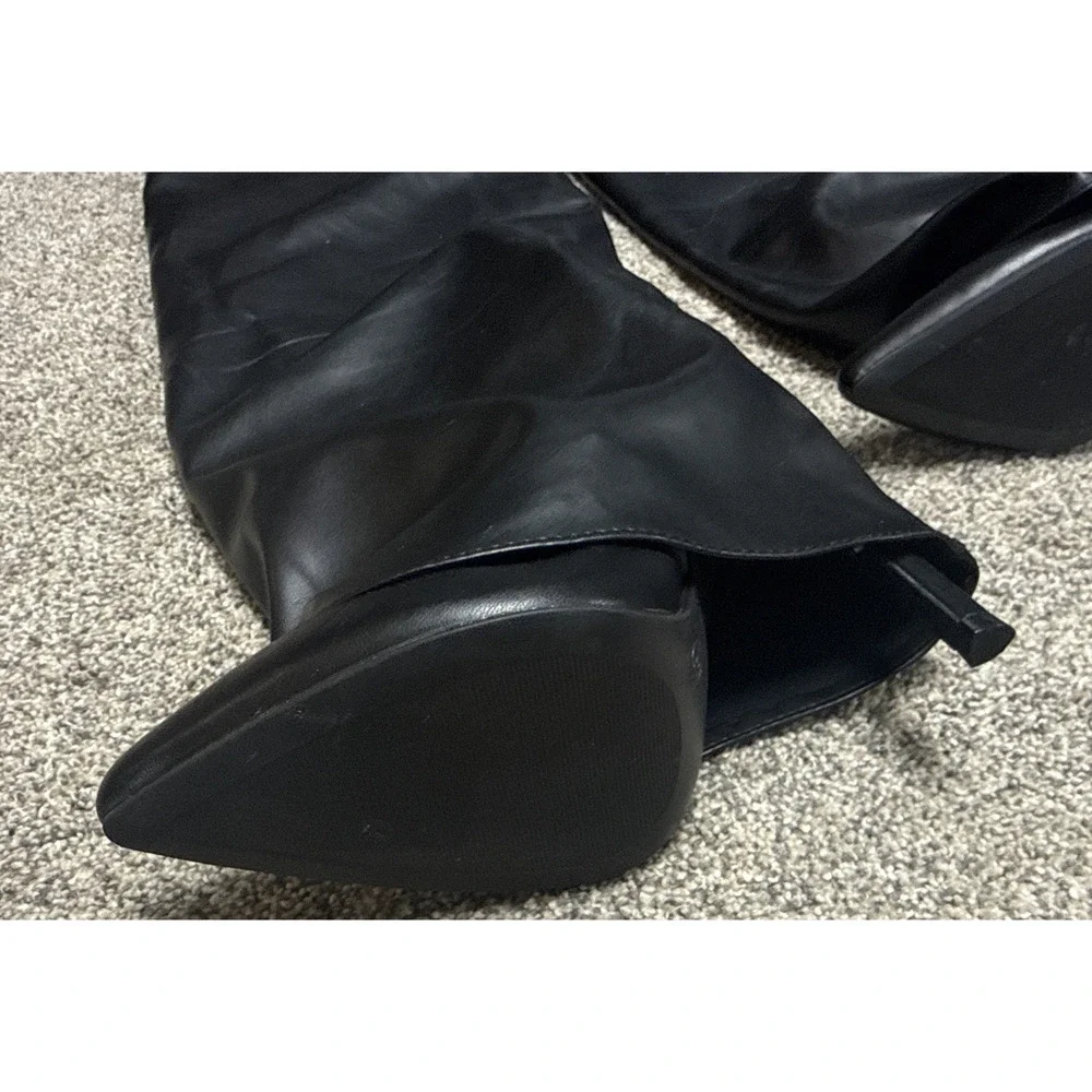 Wild Diva Lounge Over The Knee Boot Size 6 in‎ Black Stiletto Heel Side Zip NWOB